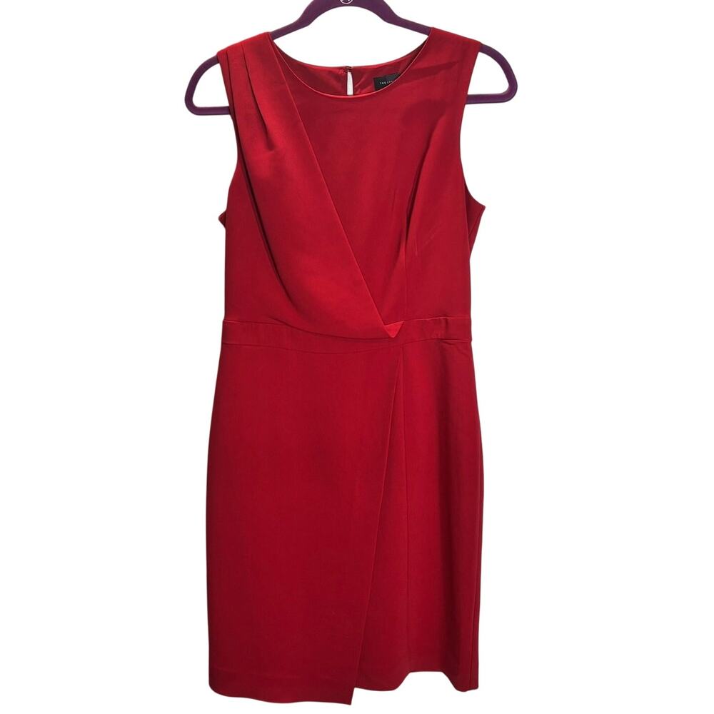 The Limited Red Sheath Dress Size 6 Sleeveless Pleated Cocktail Career